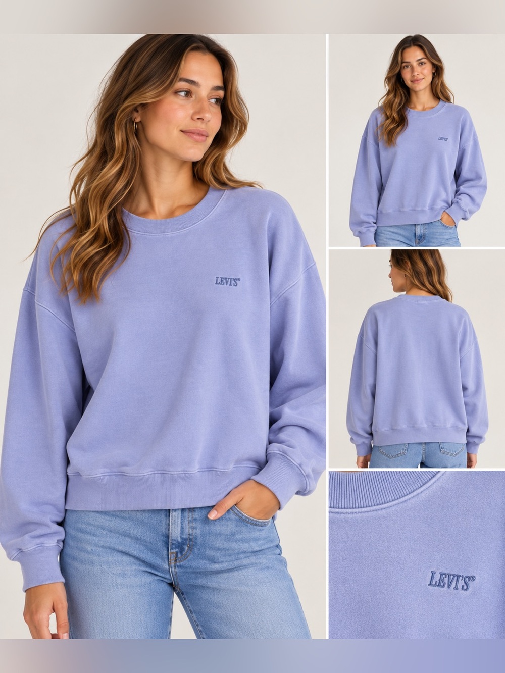 Levi’s Lavender Purple Lavender Crewneck Sweatshirt Pullover Cotton Blend